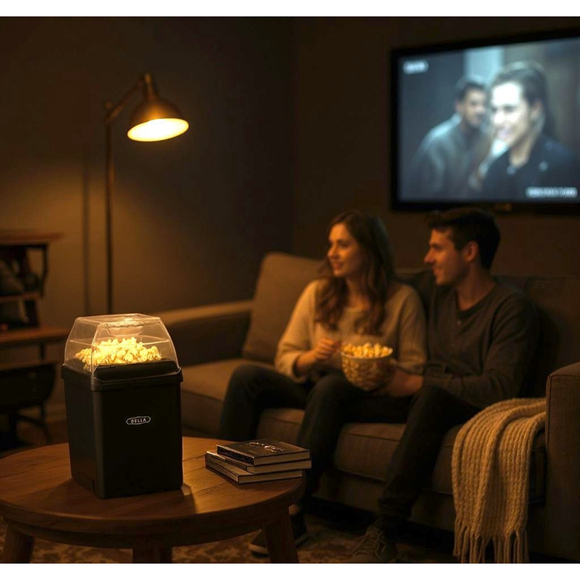 Bella Hot Air Popcorn Maker Healthier Choice No Oil Portable Small BLACK 1200W - Picture 6 of 6